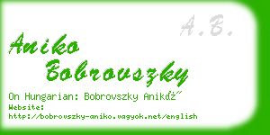 aniko bobrovszky business card
